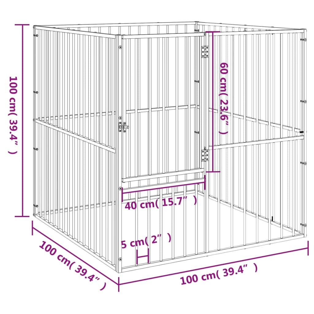VidaXL Hondenkennel 4 panelen - 35% Korting