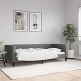 VidaXL Slaapbank Donkergrijs Stof (90x200cm) - 30% Korting!