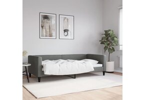 VidaXL Slaapbank Donkergrijs Stof (90x200cm) - 30% Korting!