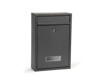 Brievenbus met venster 32 x 21,5 cm – Staal – Antraciet
