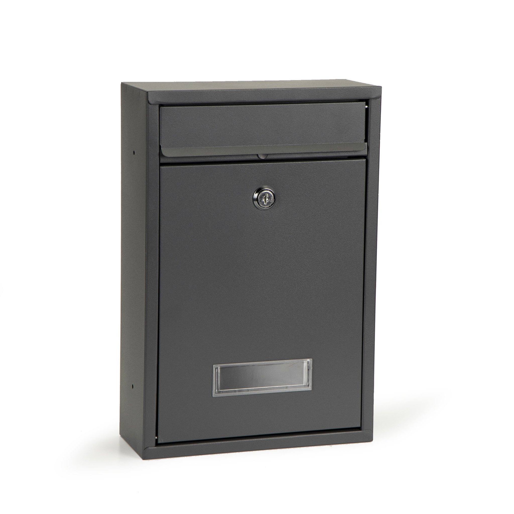 Brievenbus met venster 32 x 21,5 cm – Staal – Antraciet