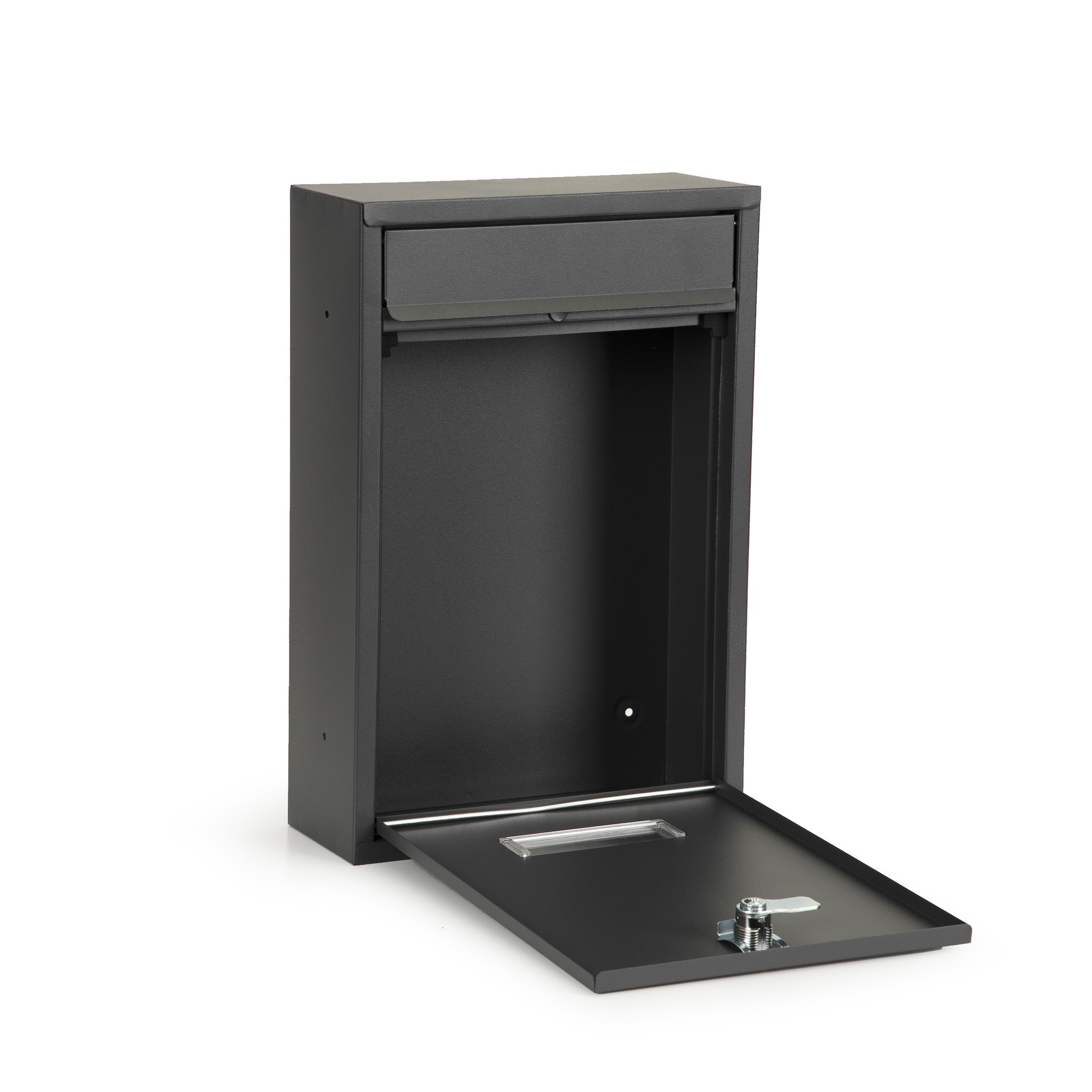 Brievenbus met venster 32 x 21,5 cm – Staal – Antraciet