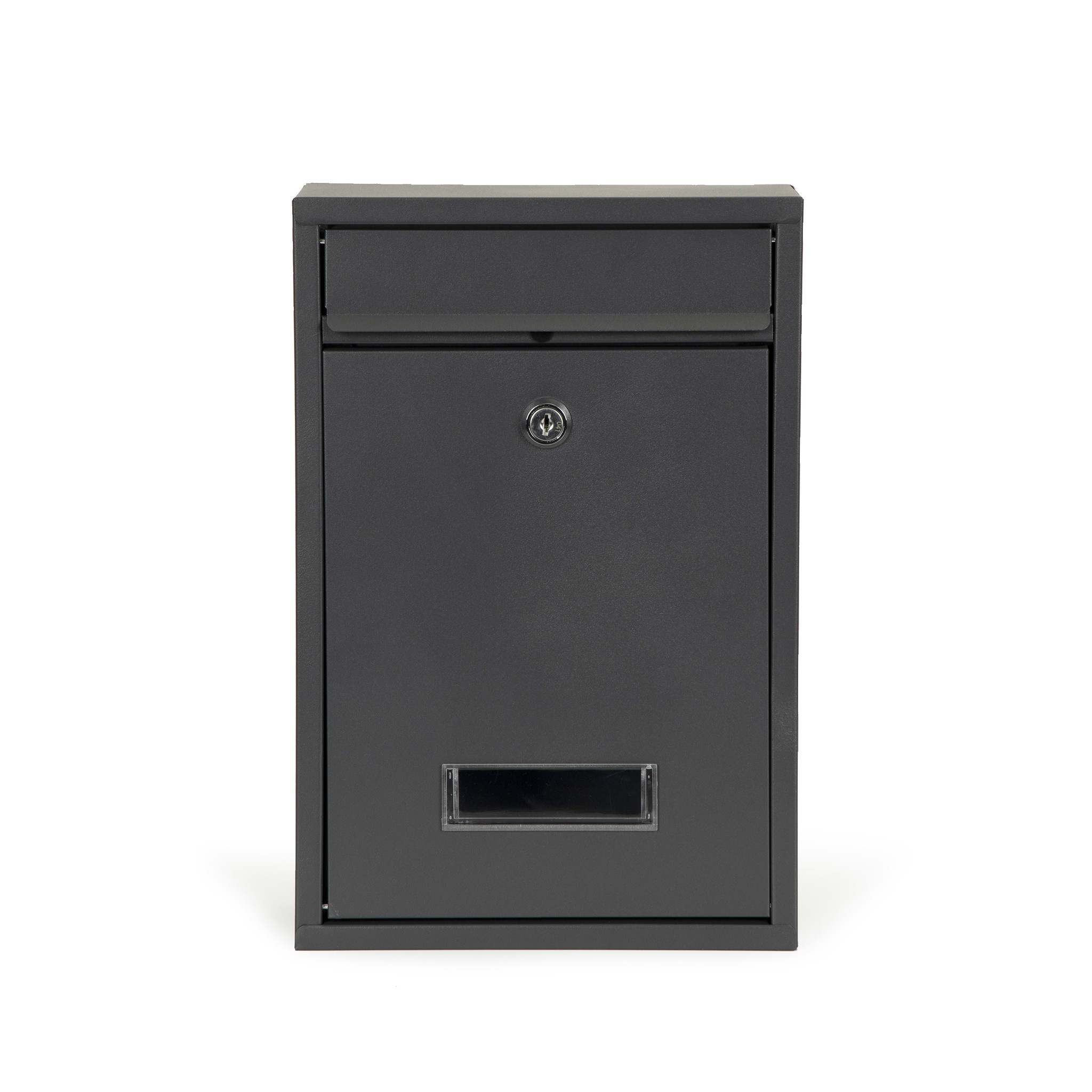 Brievenbus met venster 32 x 21,5 cm – Staal – Antraciet