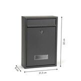 Brievenbus met venster 32 x 21,5 cm – Staal – Antraciet