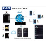 Persoonlijke Zyxel Cloud Storage [2-Bay] voor thuis met Remote Access en mediastreaming [NAS326],zwart