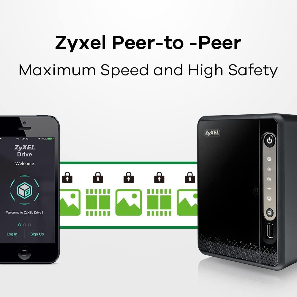 Persoonlijke Zyxel Cloud Storage [2-Bay] voor thuis met Remote Access en mediastreaming [NAS326],zwart