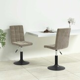 vidaXL Draaibare Eetkamerstoelen - 2 stuks, Fluweel Grijs - 52% Korting!