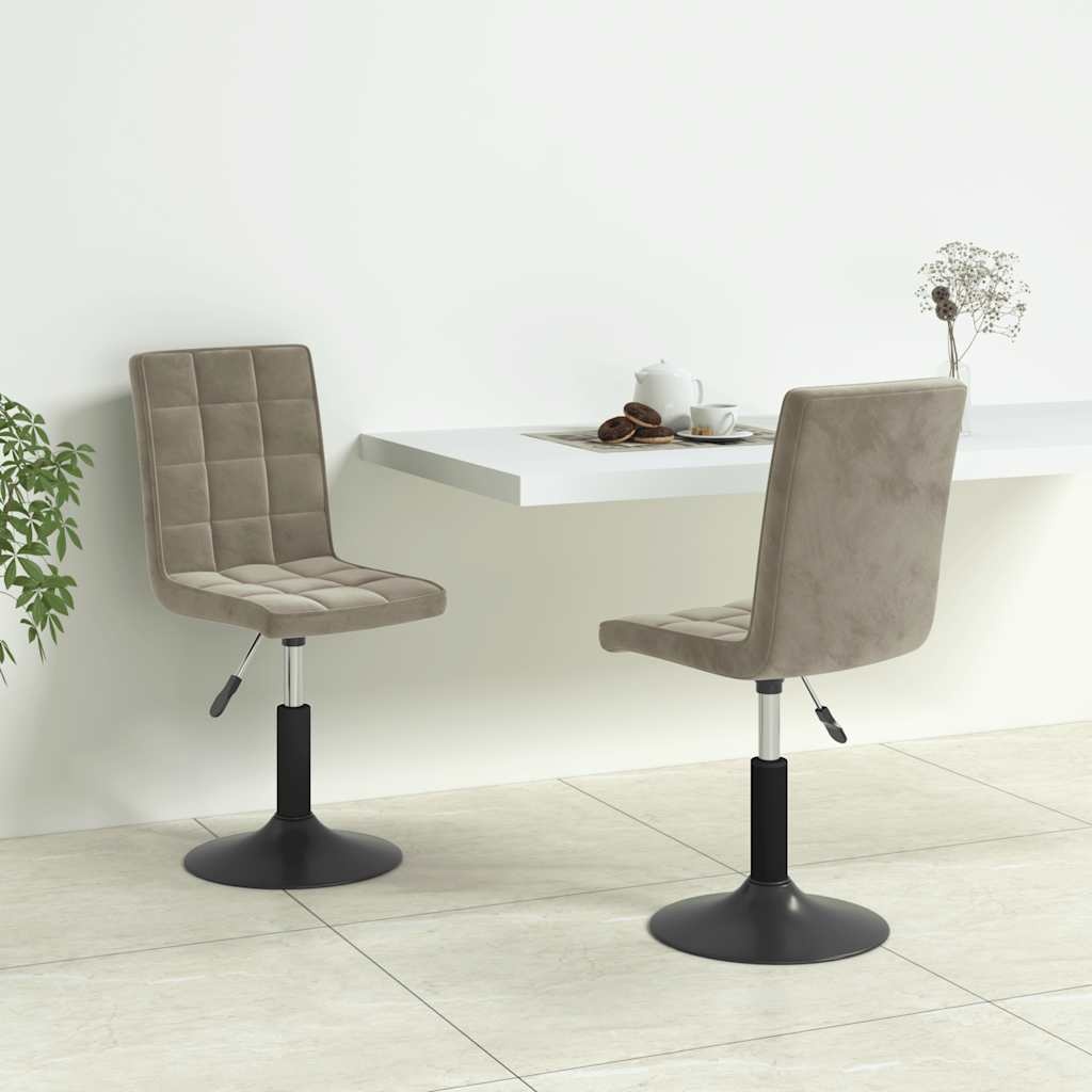 vidaXL Draaibare Eetkamerstoelen - 2 stuks, Fluweel Grijs - 52% Korting!