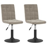 vidaXL Draaibare Eetkamerstoelen - 2 stuks, Fluweel Grijs - 52% Korting!
