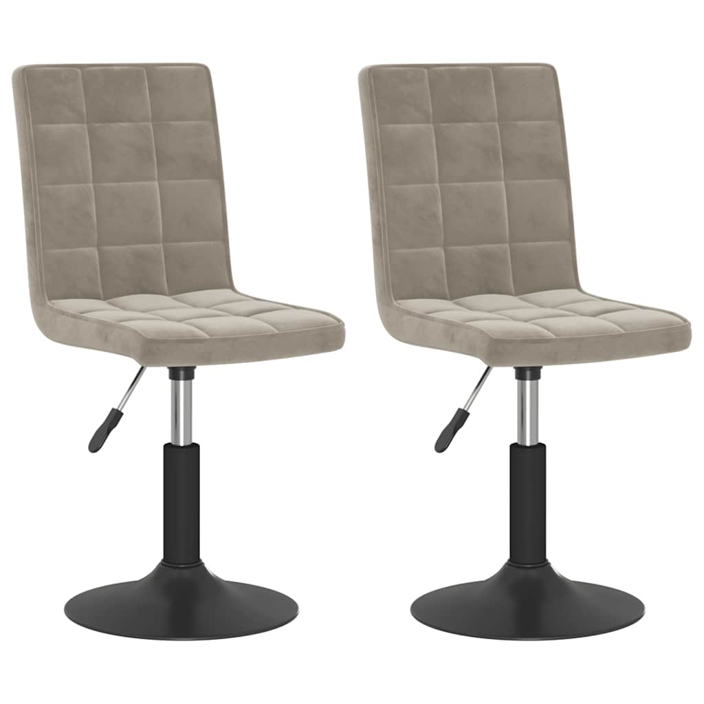 vidaXL Draaibare Eetkamerstoelen - 2 stuks, Fluweel Grijs - 52% Korting!