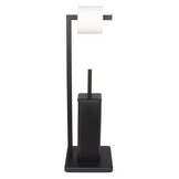 WC rolhouder staand met toiletborstel - 20x63cm - zwart