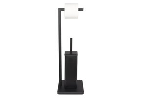 WC Rolhouder + Borstel - Mat Zwart Staal - 52% Korting