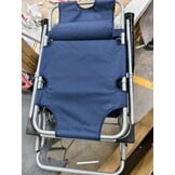 Tuin ligstoel 2in1 met hoofdsteun - Marineblauw - Tuinstoel