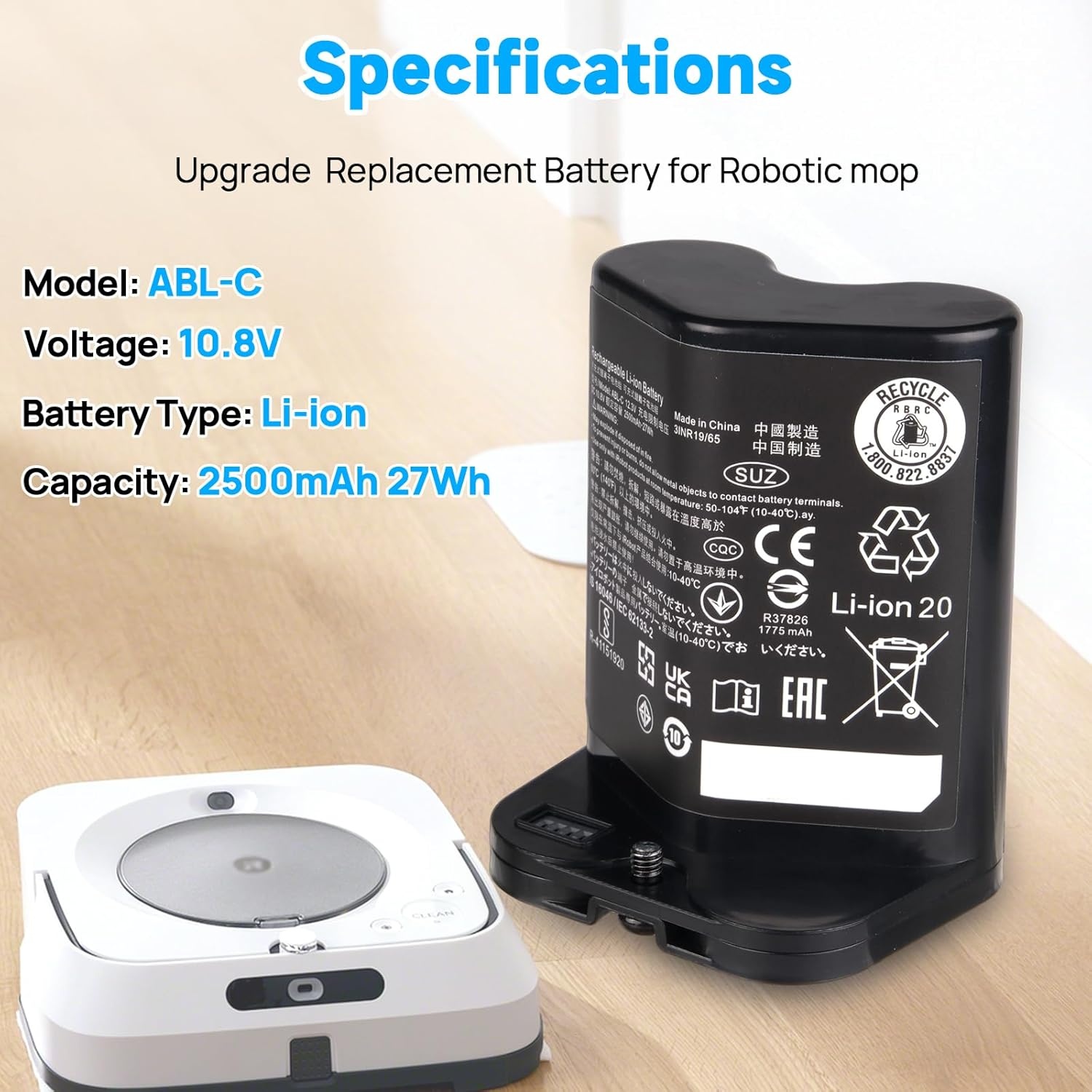 Accu voor iRobot Braava Jet M6 Serie - 74% Korting!