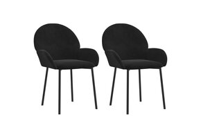 vidaXL Eetkamerstoelen: 2x Fluweel Zwart met 46% Korting