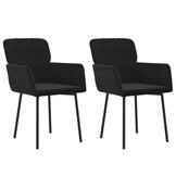 vidaXL Eetkamerstoelen 2 st fluweel zwart