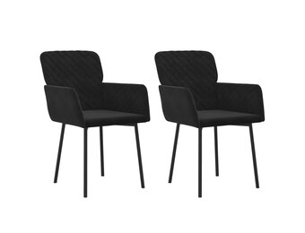 vidaXL Eetkamerstoelen 2 st fluweel zwart