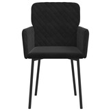 vidaXL Eetkamerstoelen 2 st fluweel zwart