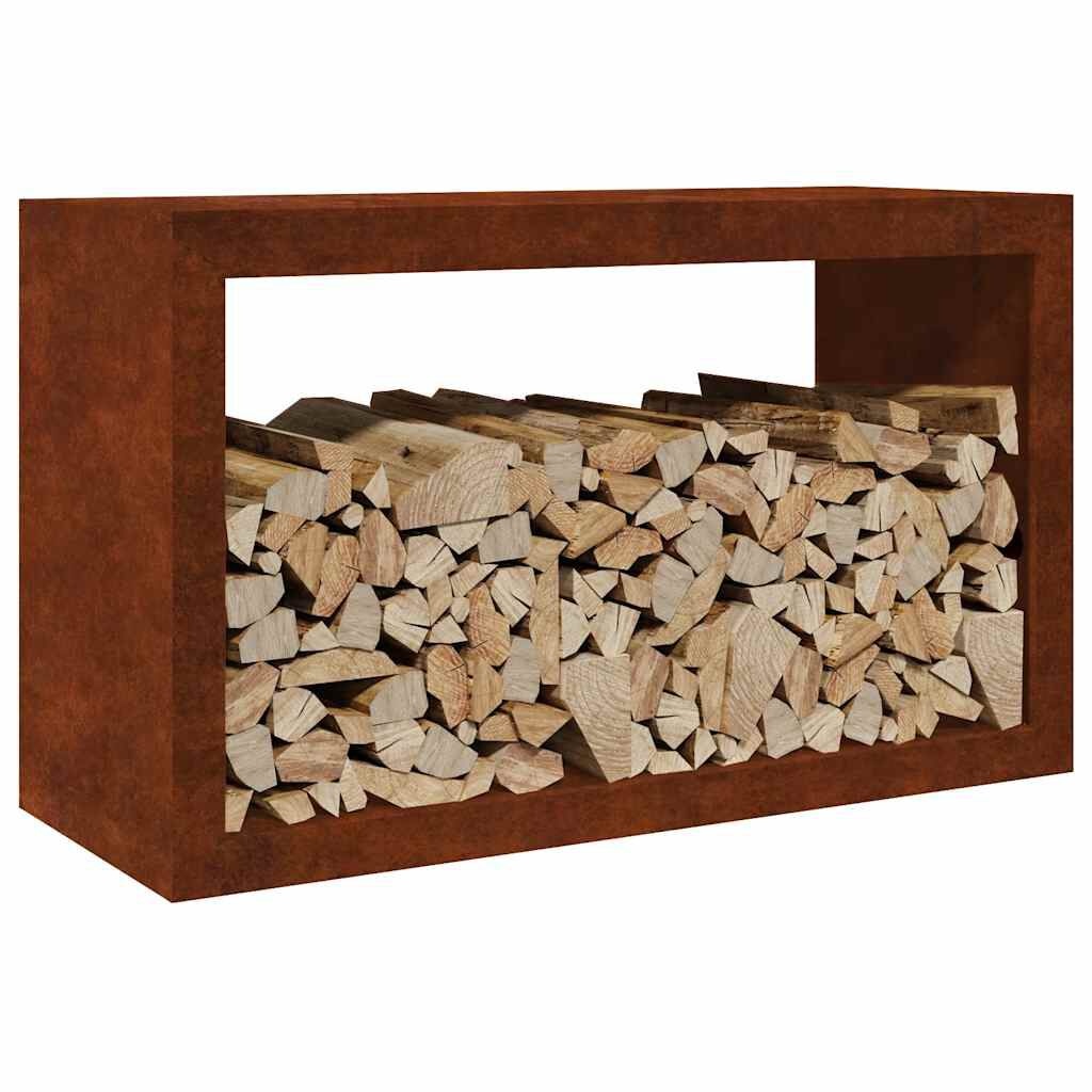 vidaXL Brandhoutrek 100x40x60 cm weervast staal