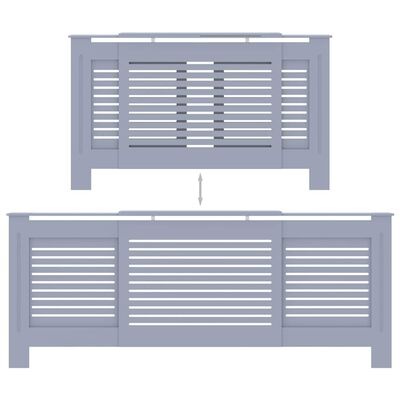vidaXL Radiatorombouw 205 cm MDF grijs