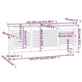 vidaXL Radiatorombouw 205 cm MDF grijs