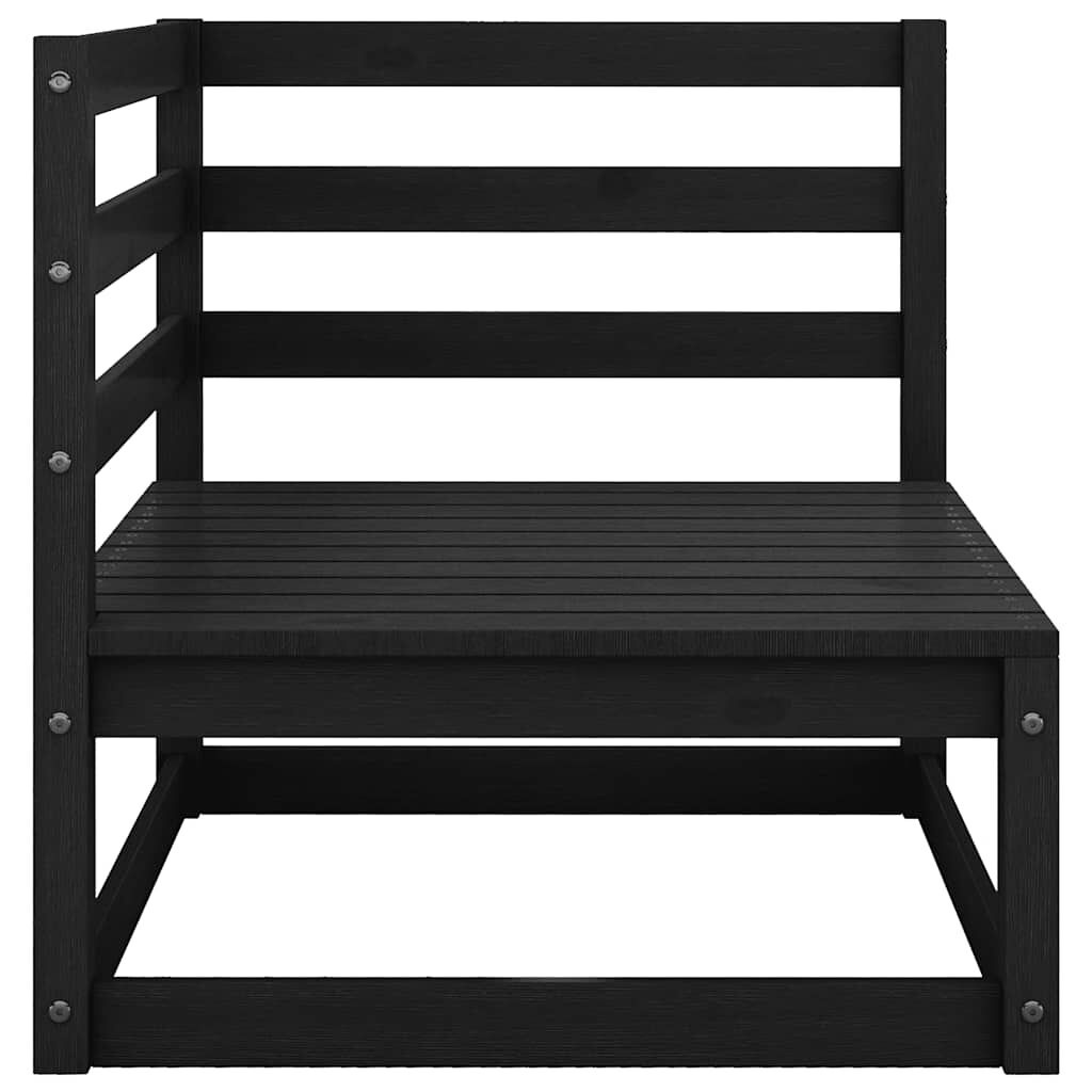 vidaXL 2-delige Loungeset met kussens massief grenenhout zwart
