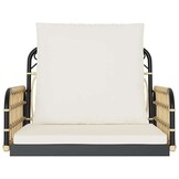 vidaXL Schommelstoel met kussens 63x58x39 cm poly rattan en staal