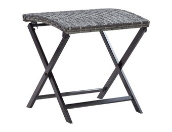 vidaXL Kruk inklapbaar poly rattan grijs