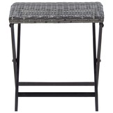 vidaXL Kruk inklapbaar poly rattan grijs