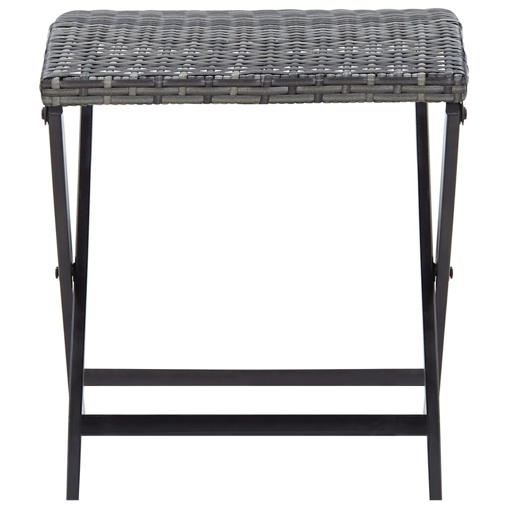 vidaXL Kruk inklapbaar poly rattan grijs