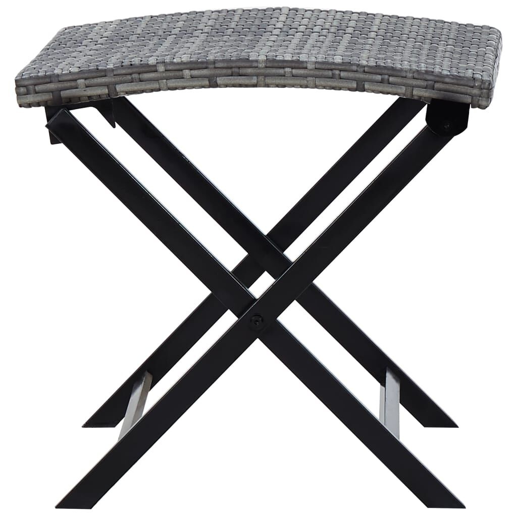 vidaXL Kruk inklapbaar poly rattan grijs