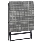 vidaXL Kruk inklapbaar poly rattan grijs