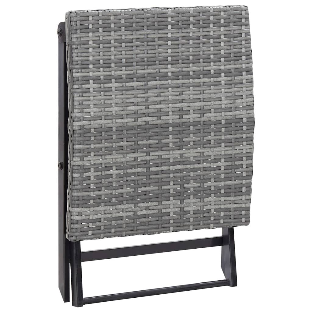 vidaXL Kruk inklapbaar poly rattan grijs