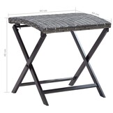 vidaXL Kruk inklapbaar poly rattan grijs