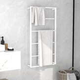 vidaXL Handdoekenrek 60x10x116 cm Wit Staal (59% Korting)