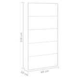 vidaXL Handdoekenrek 60x10x116 cm staal wit