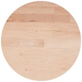 VidaXL Tafelblad Massief Eikenhout Rond Ø50x1.5cm - Onbehandeld - 51% Korting!