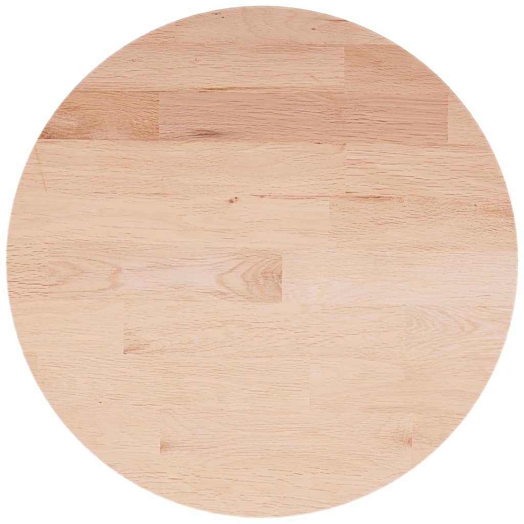VidaXL Tafelblad Massief Eikenhout Rond Ø50x1.5cm - Onbehandeld - 51% Korting!