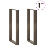 vidaXL Salontafelpoten 2 st U-vormig 28x(72-73) cm staal naturel
