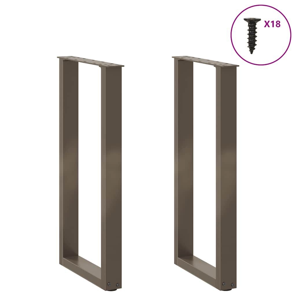 vidaXL Salontafelpoten 2 st U-vormig 28x(72-73) cm staal naturel