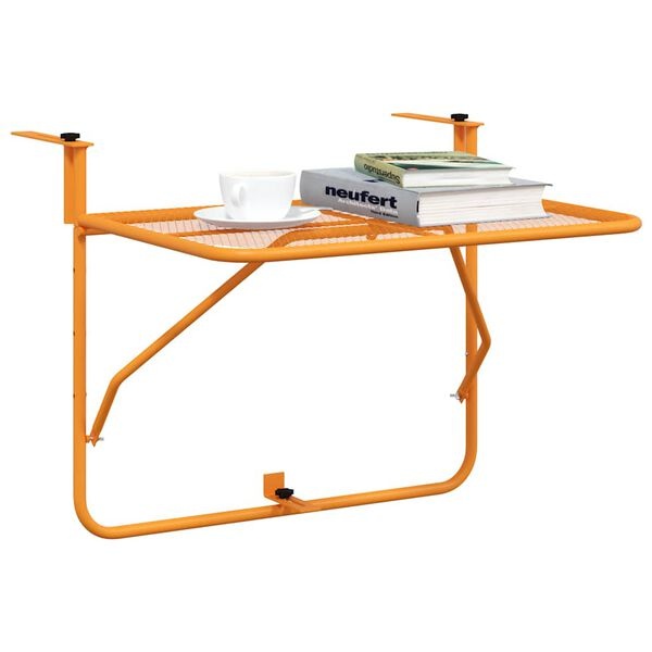 vidaXL Balkontafel 60x40 cm staal geel