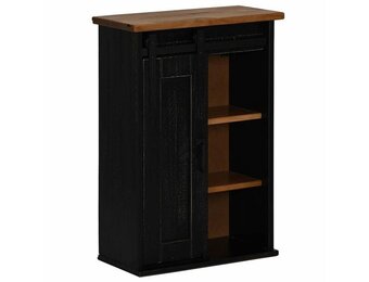 vidaXL Hangkast HALDEN met schuifdeur 49x22,5x70 cm grenenhout zwart