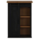 vidaXL Hangkast HALDEN met schuifdeur 49x22,5x70 cm grenenhout zwart