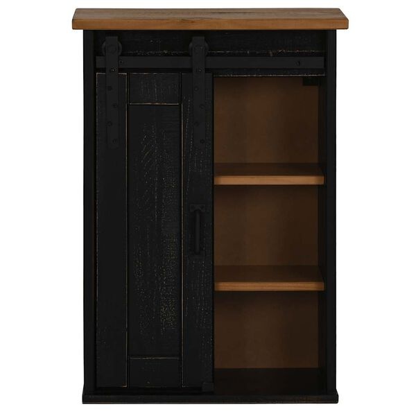 vidaXL HALDEN Hangkast Grenenhout Zwart - 60% Korting!