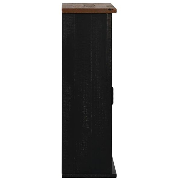 vidaXL Hangkast HALDEN met schuifdeur 49x22,5x70 cm grenenhout zwart
