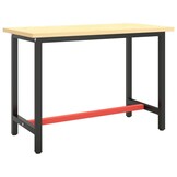vidaXL Werkbankframe 110x50x79 cm metaal matzwart en matrood