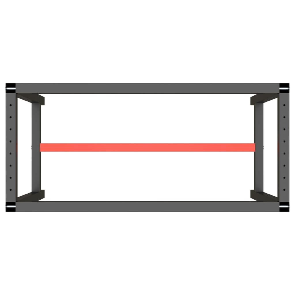 vidaXL Werkbankframe 110x50x79 cm metaal matzwart en matrood