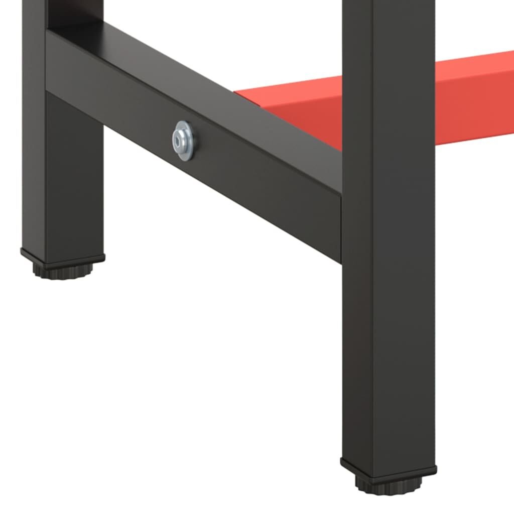 vidaXL Werkbankframe 110x50x79 cm metaal matzwart en matrood