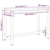 vidaXL Werkbankframe 110x50x79 cm metaal matzwart en matrood