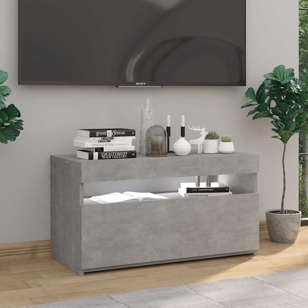 TV-meubel met LED 75x35x40 cm betongrijs - 71% Korting!